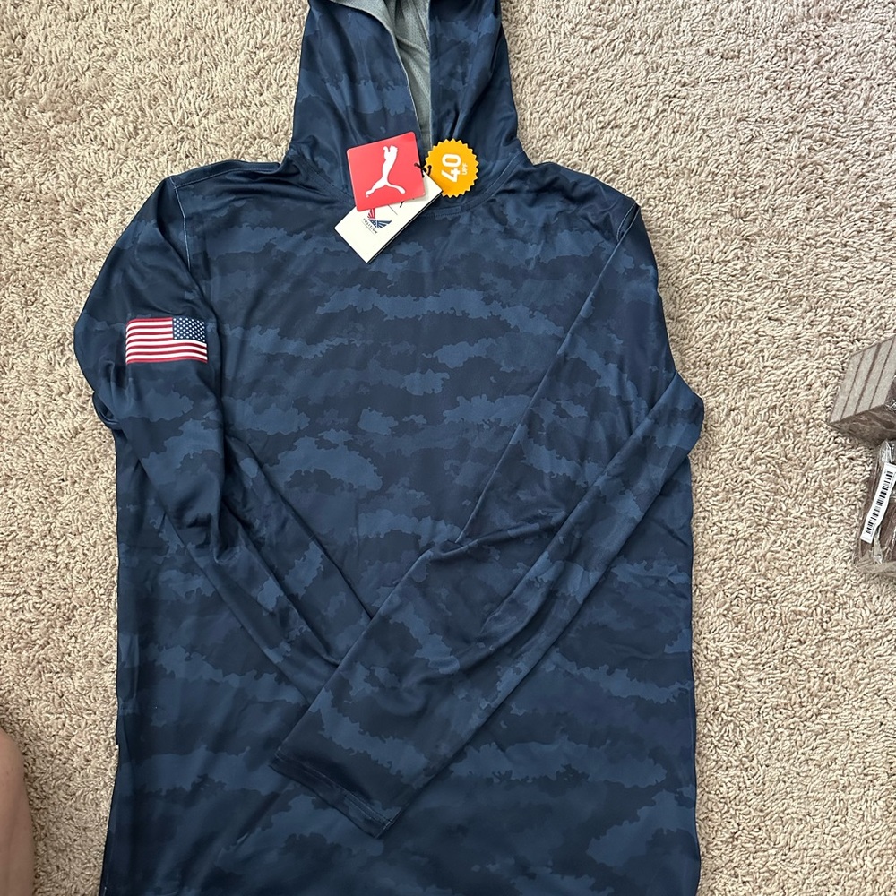Puma Folds of Honor Blue Cammo pullover - Picture 2 of 9